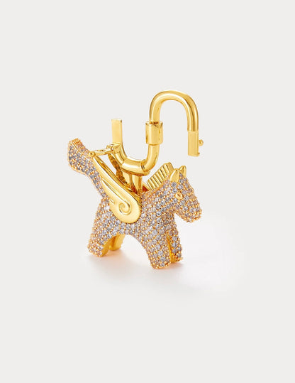 Rodeo Pegase in Gold Sky Blue Pavé