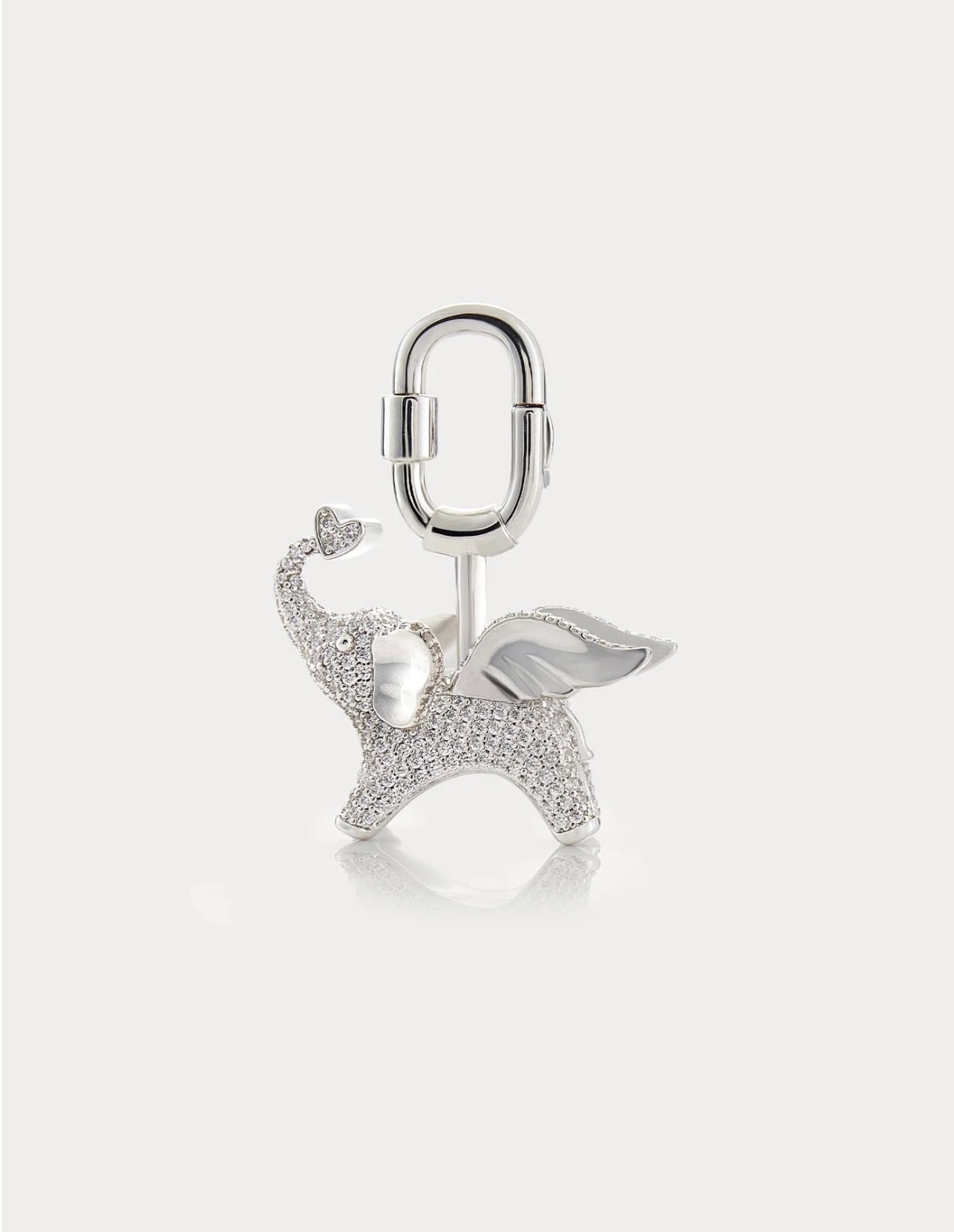 Soar Elephant in Silver Pavé