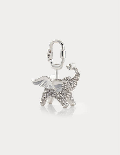 Soar Elephant in Silver Pavé