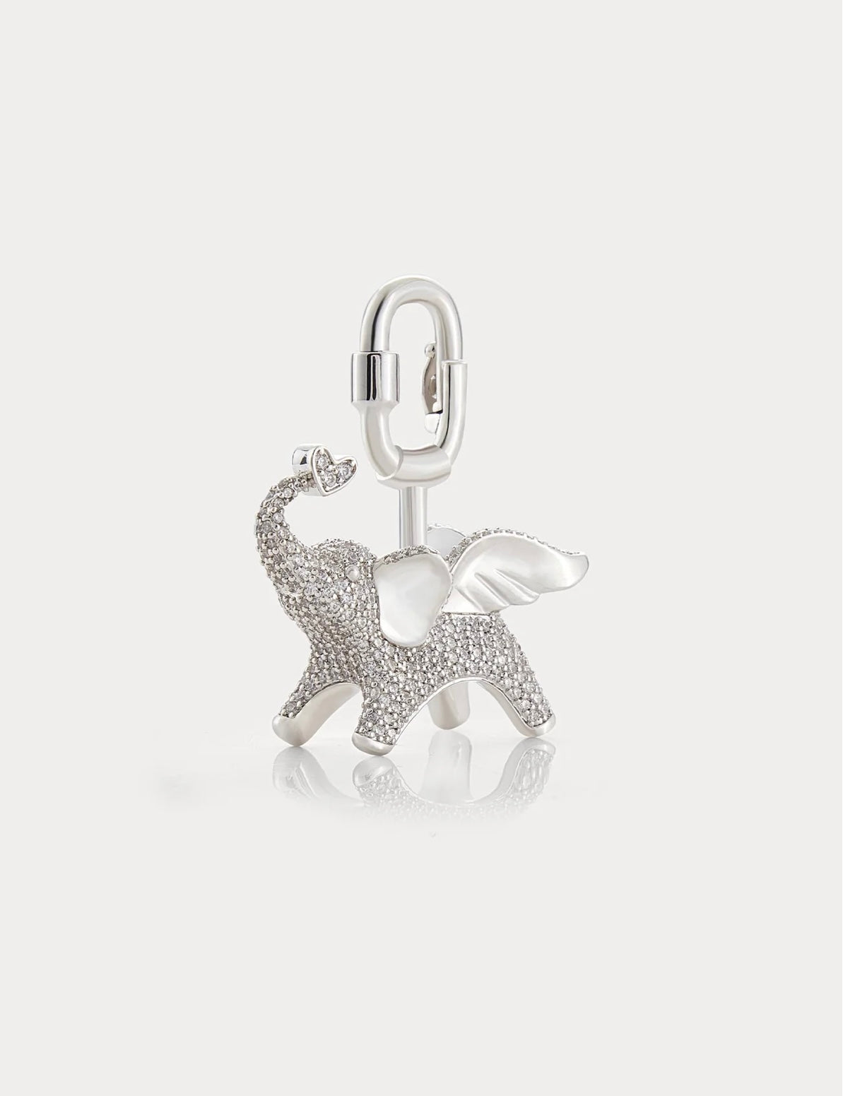 Soar Elephant in Silver Pavé