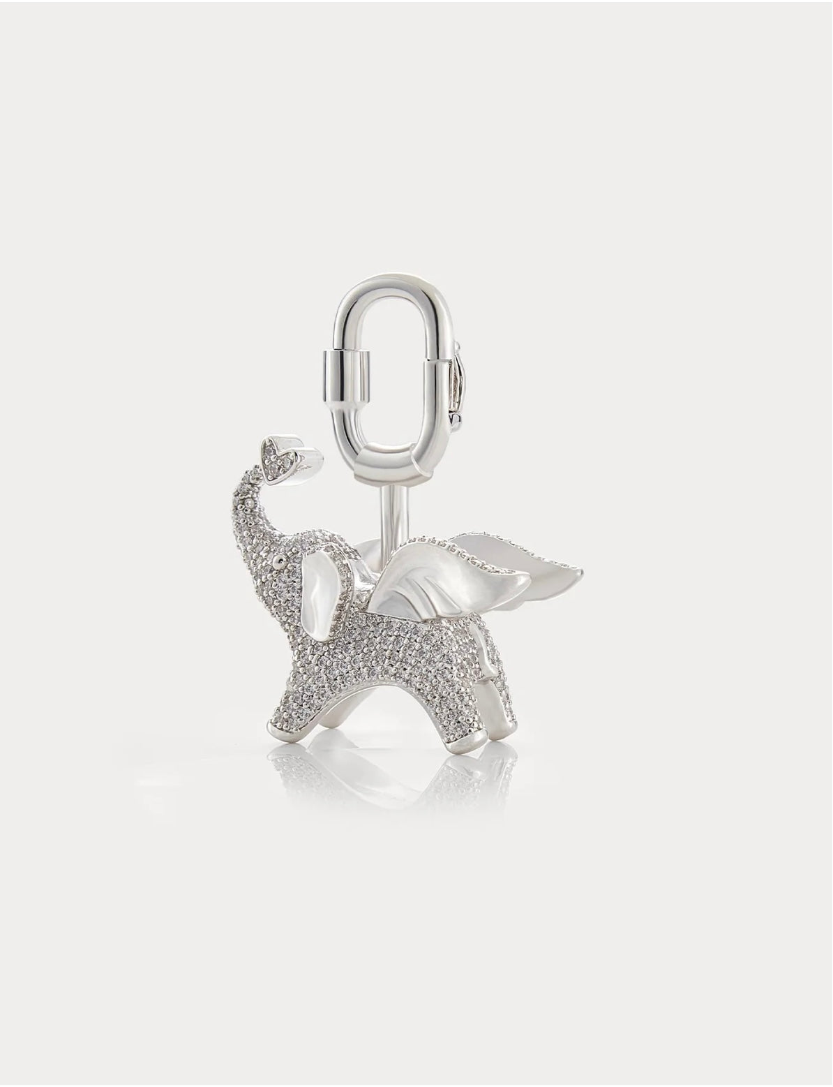 Soar Elephant in Silver Pavé