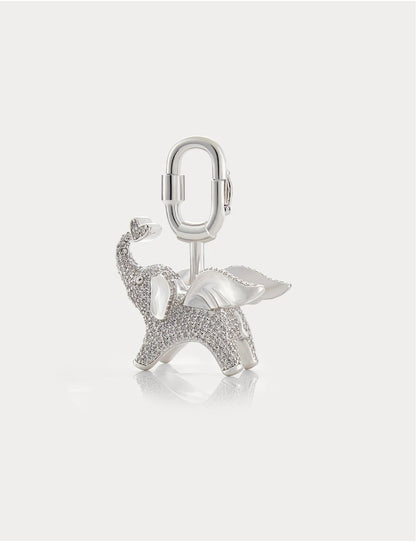Soar Elephant in Silver Pavé