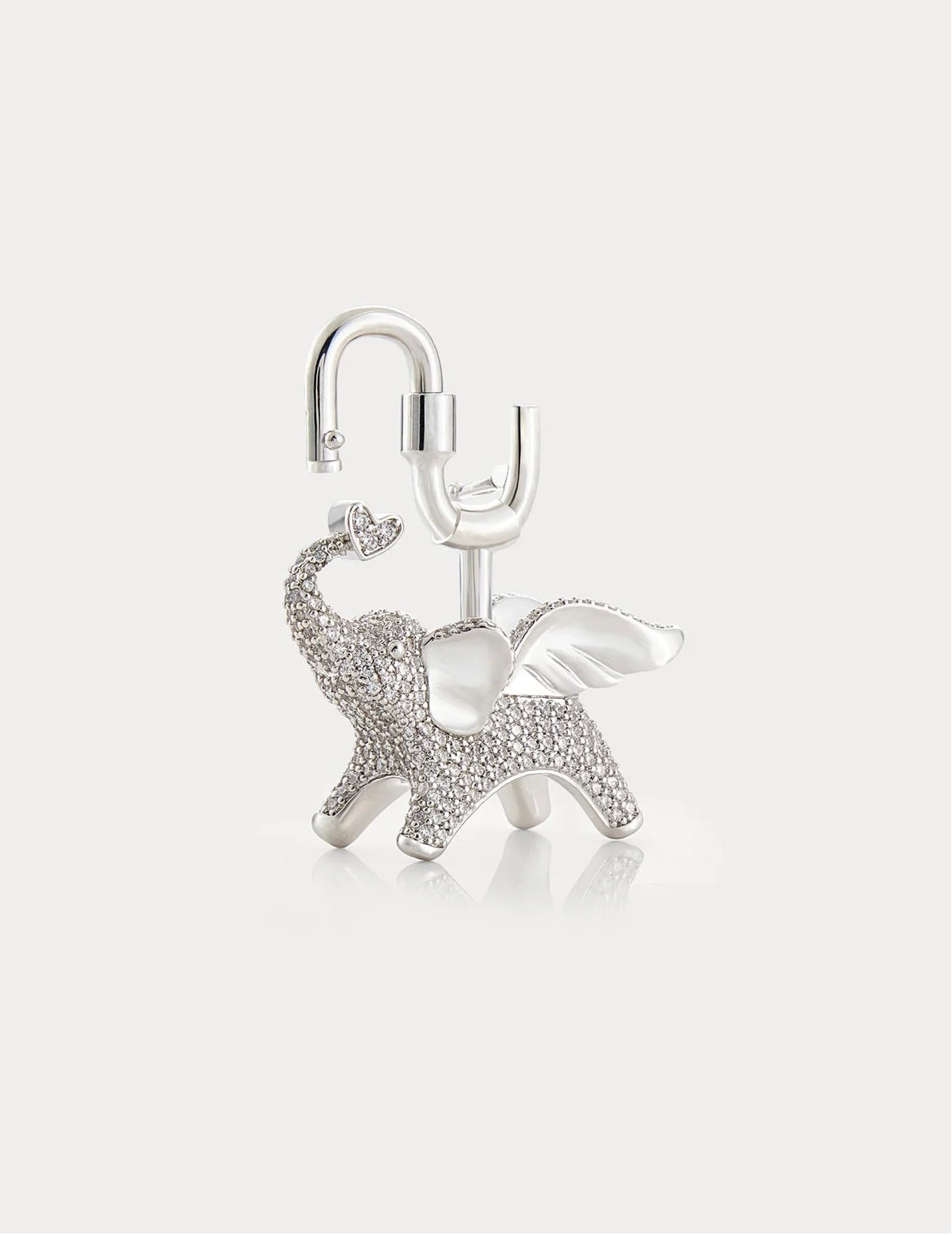 Soar Elephant in Silver Pavé