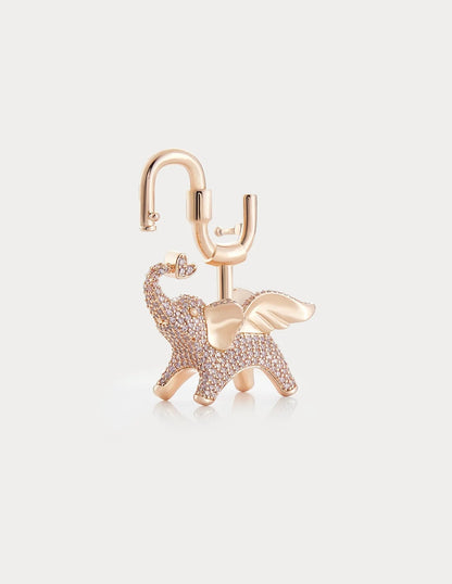 Soar Elephant in Champagne Pink Pavé