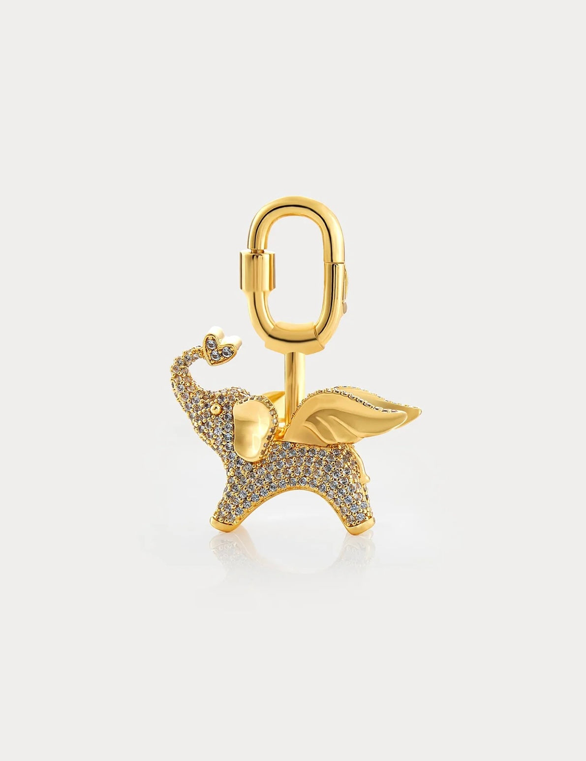 Soar Elephant in Gold Sky Blue Pavé