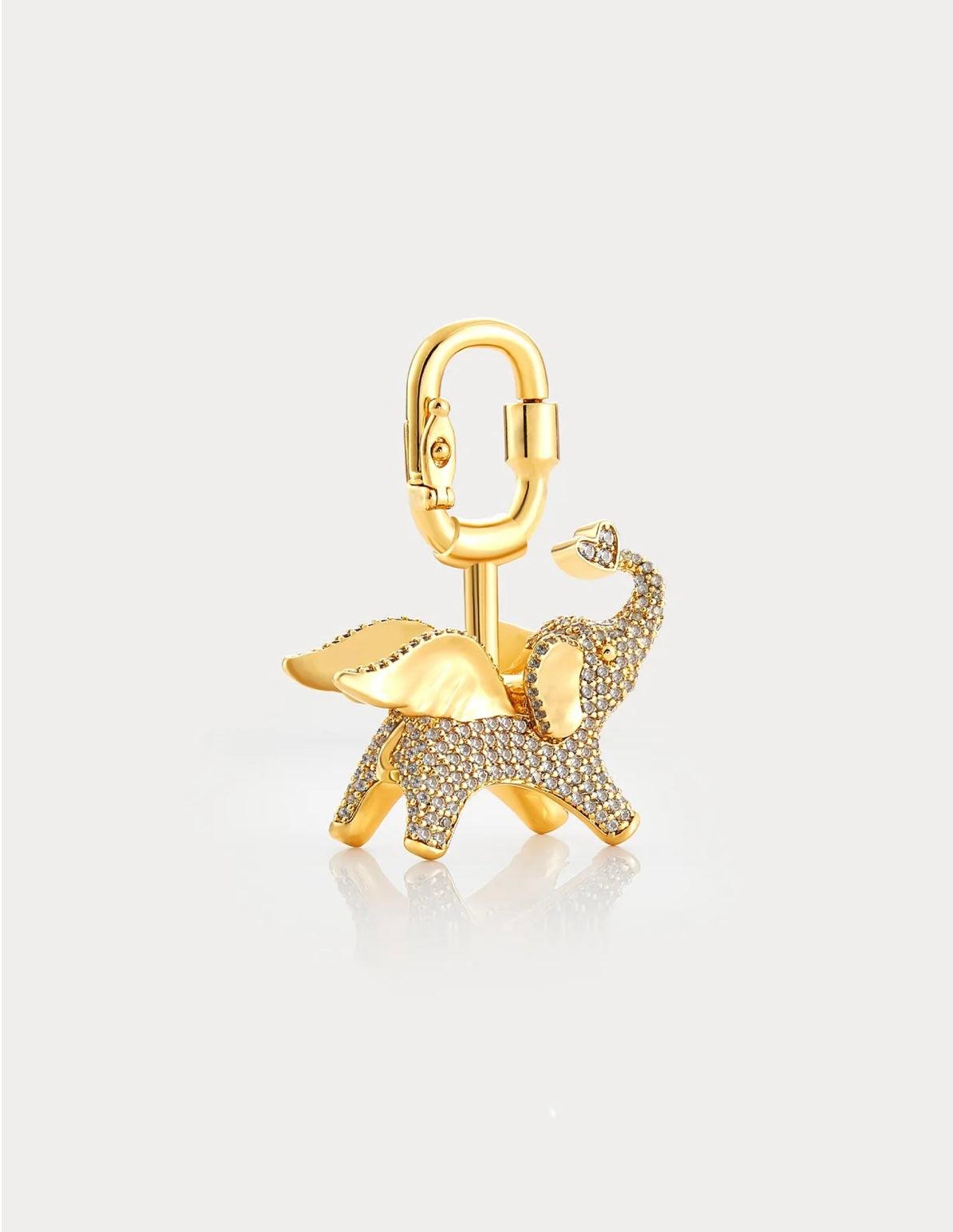 Soar Elephant in Gold Sky Blue Pavé