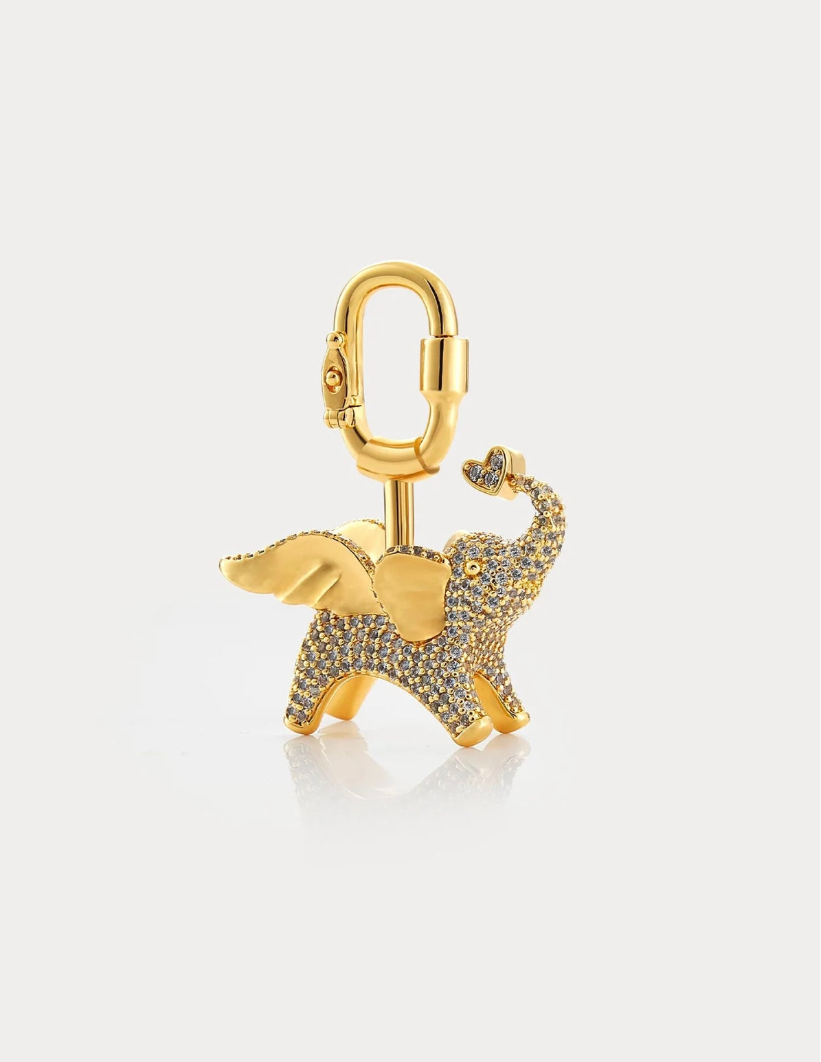 Soar Elephant in Gold Sky Blue Pavé