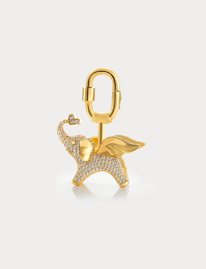 Soar Elephant in Gold Pavé