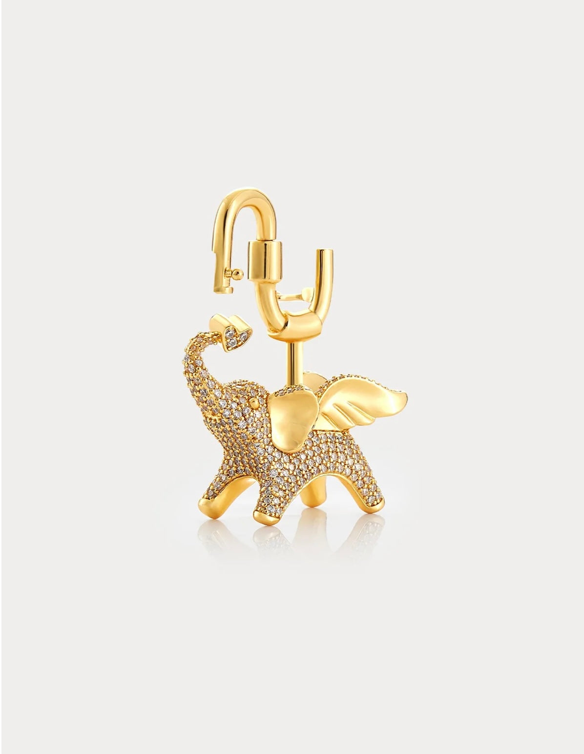 Soar Elephant in Gold Pavé