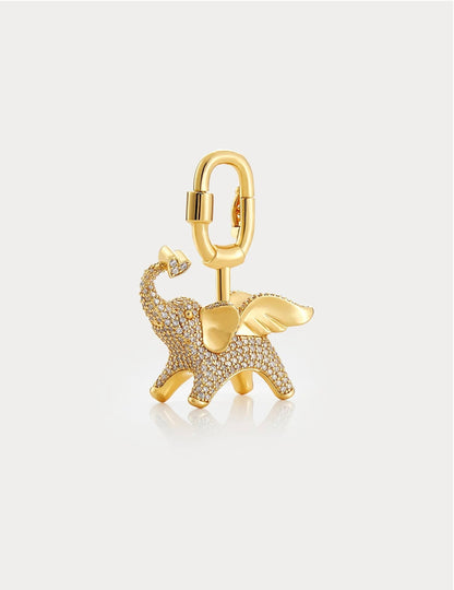Soar Elephant in Gold Pavé