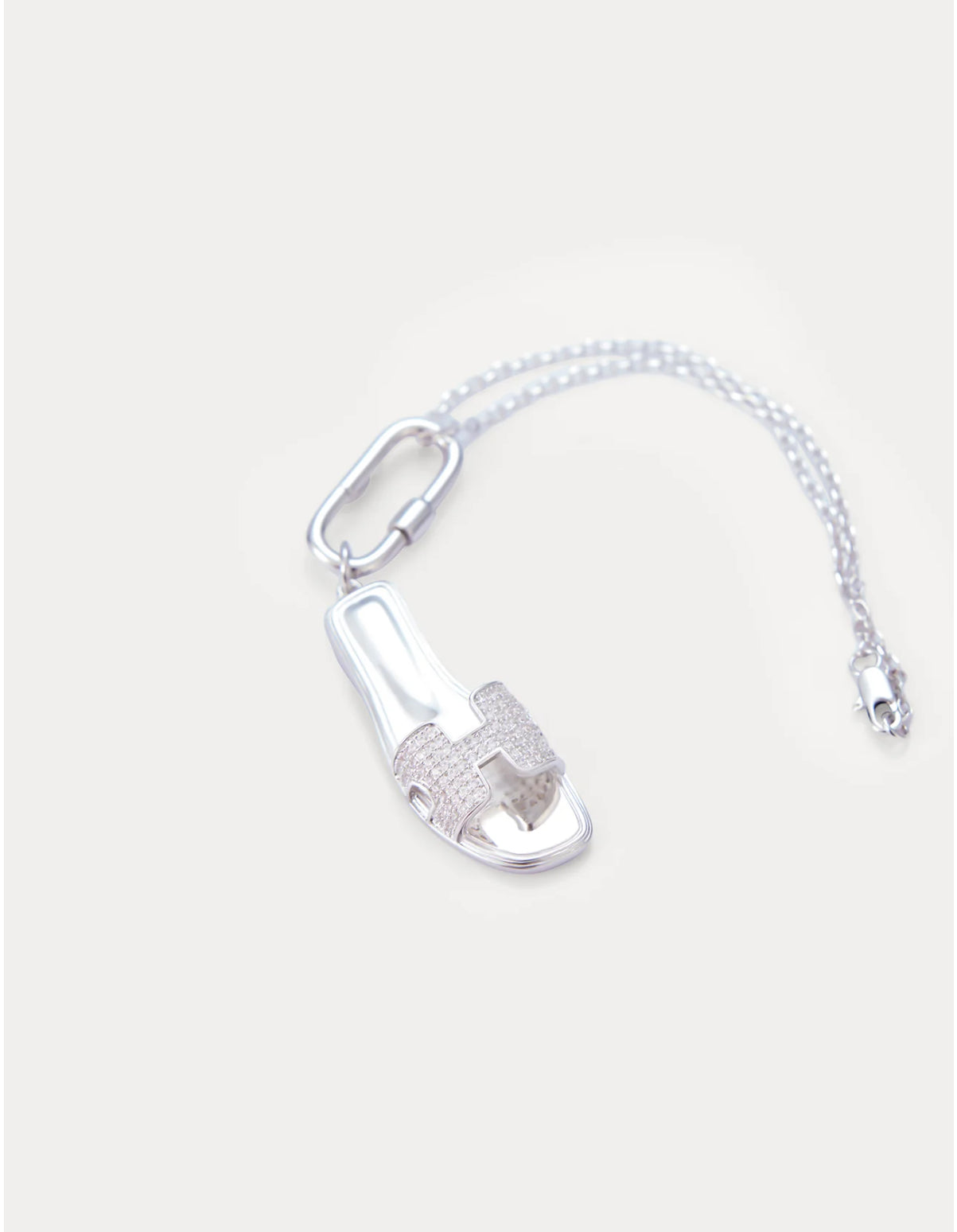 Oran Sandal Charm in Silver Pavé
