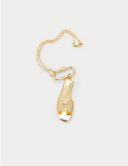 Oran Sandal in Gold Pavé