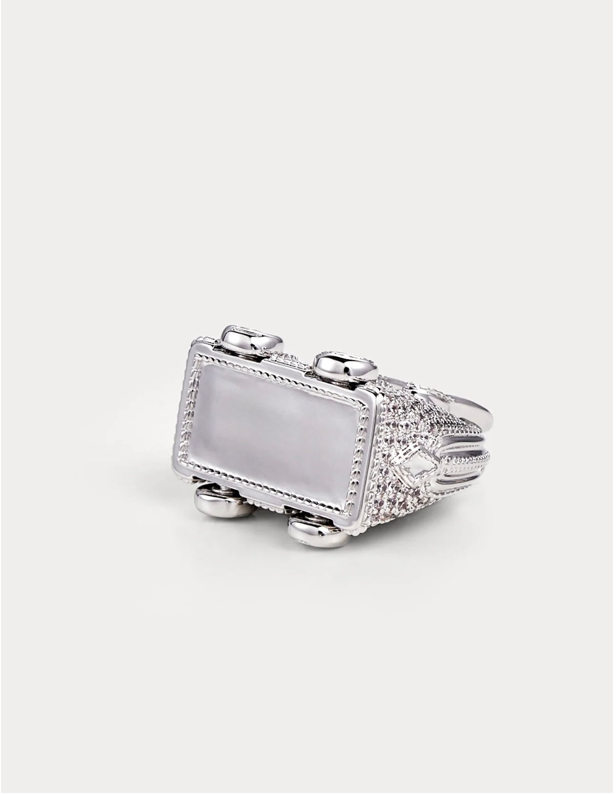 Bolide On Wheels in Silver Pavé