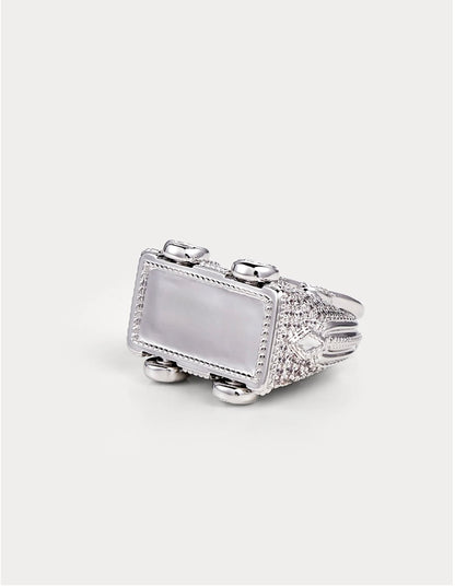 Bolide On Wheels in Silver Pavé